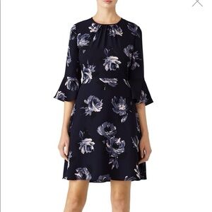 Kate Spade Night Rose Floral Crepe Dress